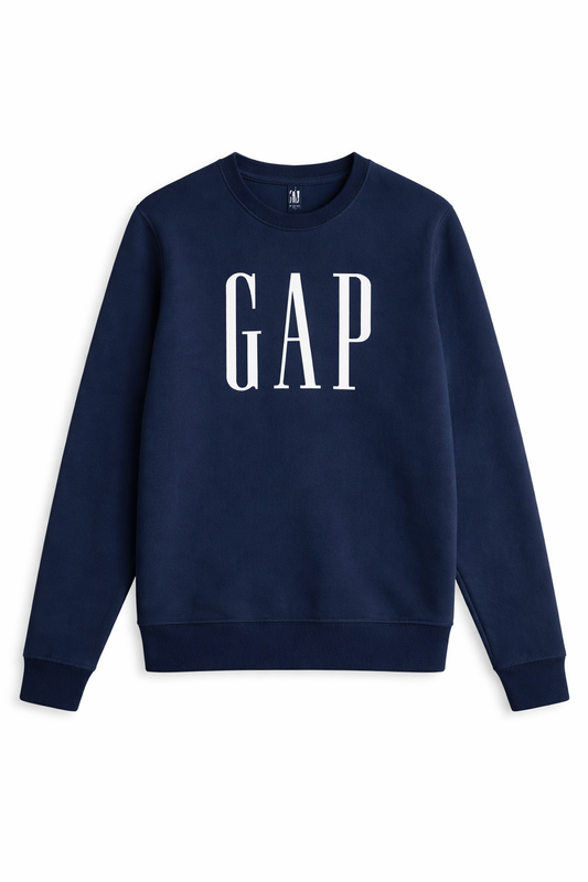 Men’s Navy Blue GAP Logo Sweatshirt – Premium Winter Terry