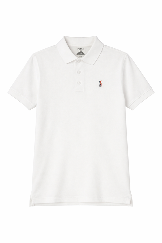 Men’s Smart Casual Summer Set – White Polo Shirt with Purple Athletic Shorts