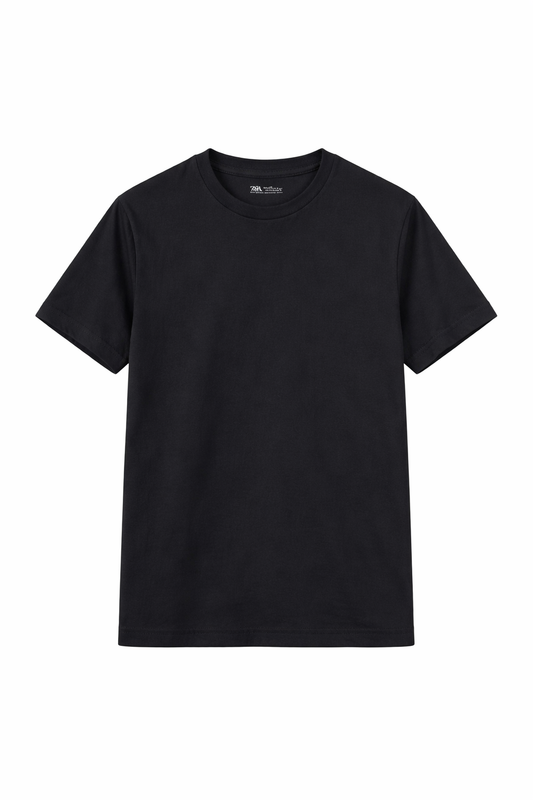 Midnight Black Essential Crew Neck T-Shirt – Premium Everyday Wear