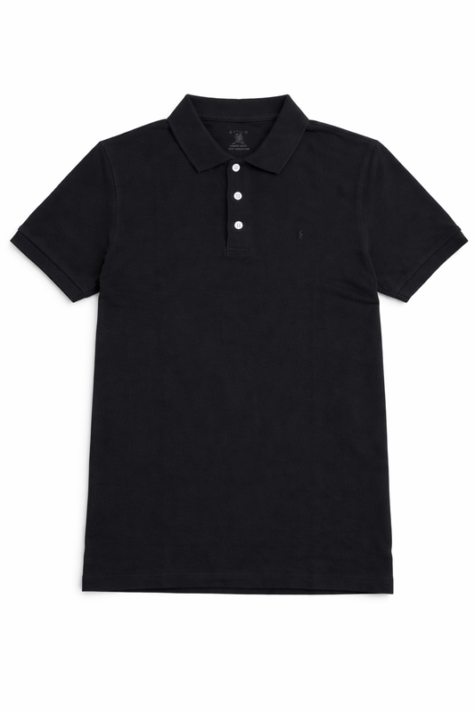 Men’s Classic Black Polo Shirt – Premium Soft Cotton Slim Fit