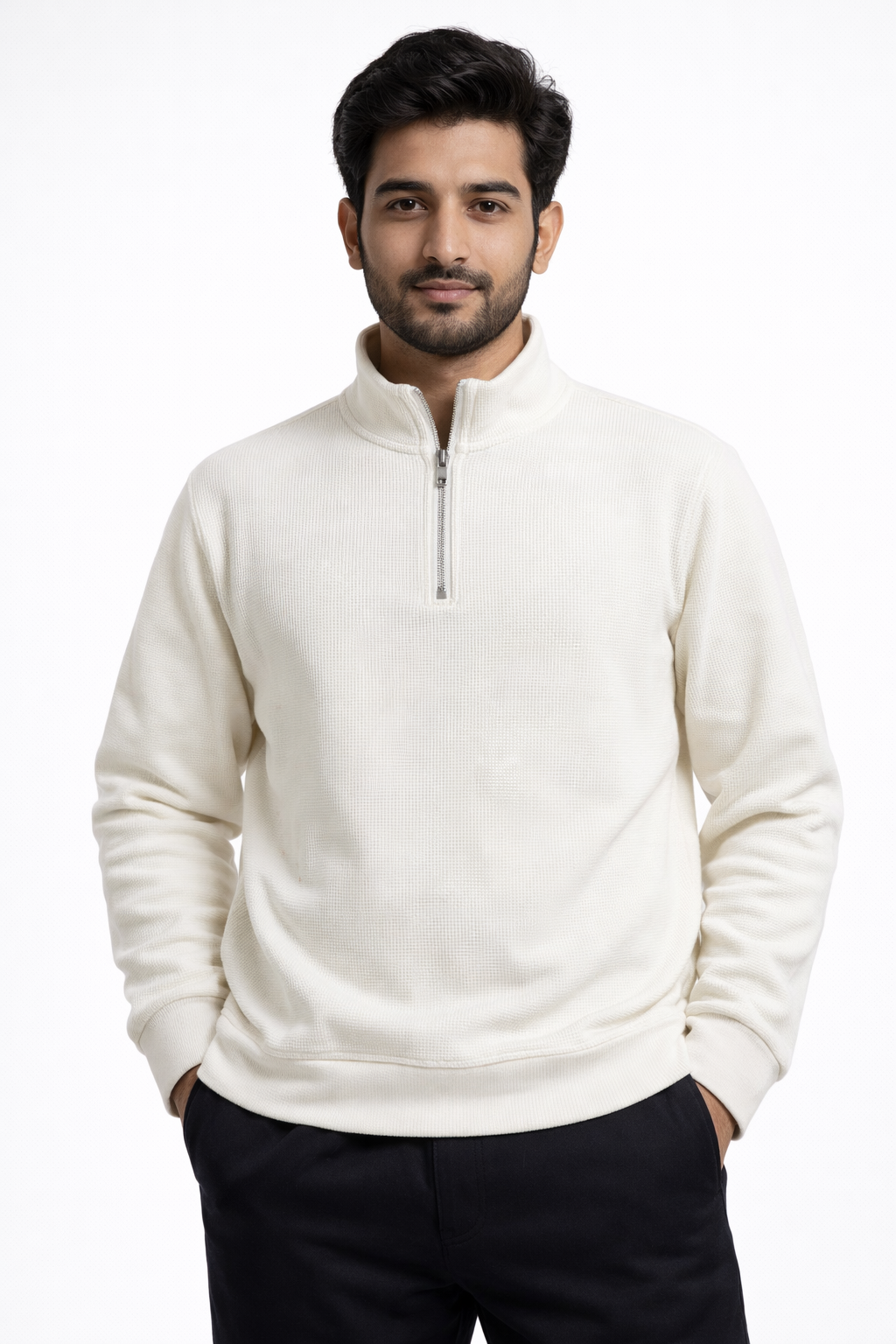 Everyday Essentials Zipper Polo Sweatshirt