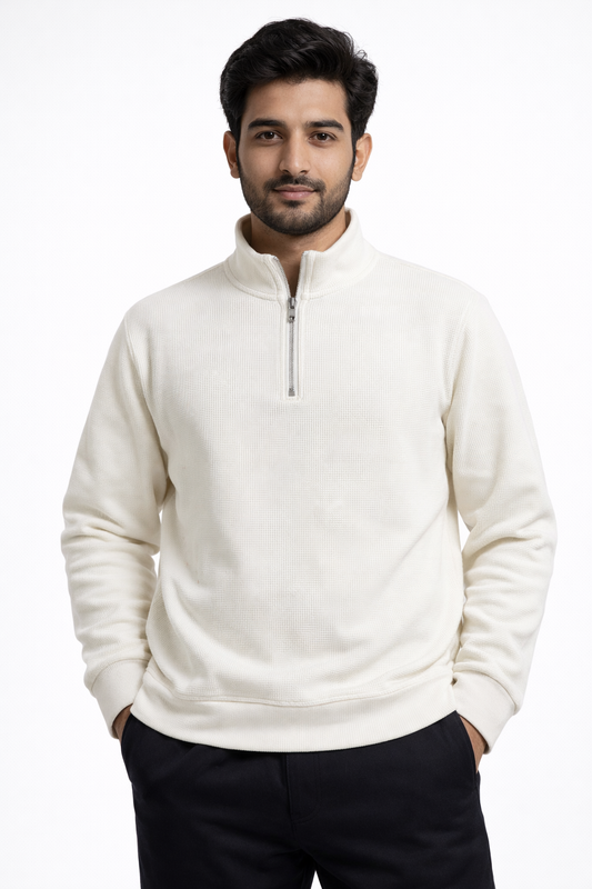 Everyday Essentials Zipper Polo Sweatshirt