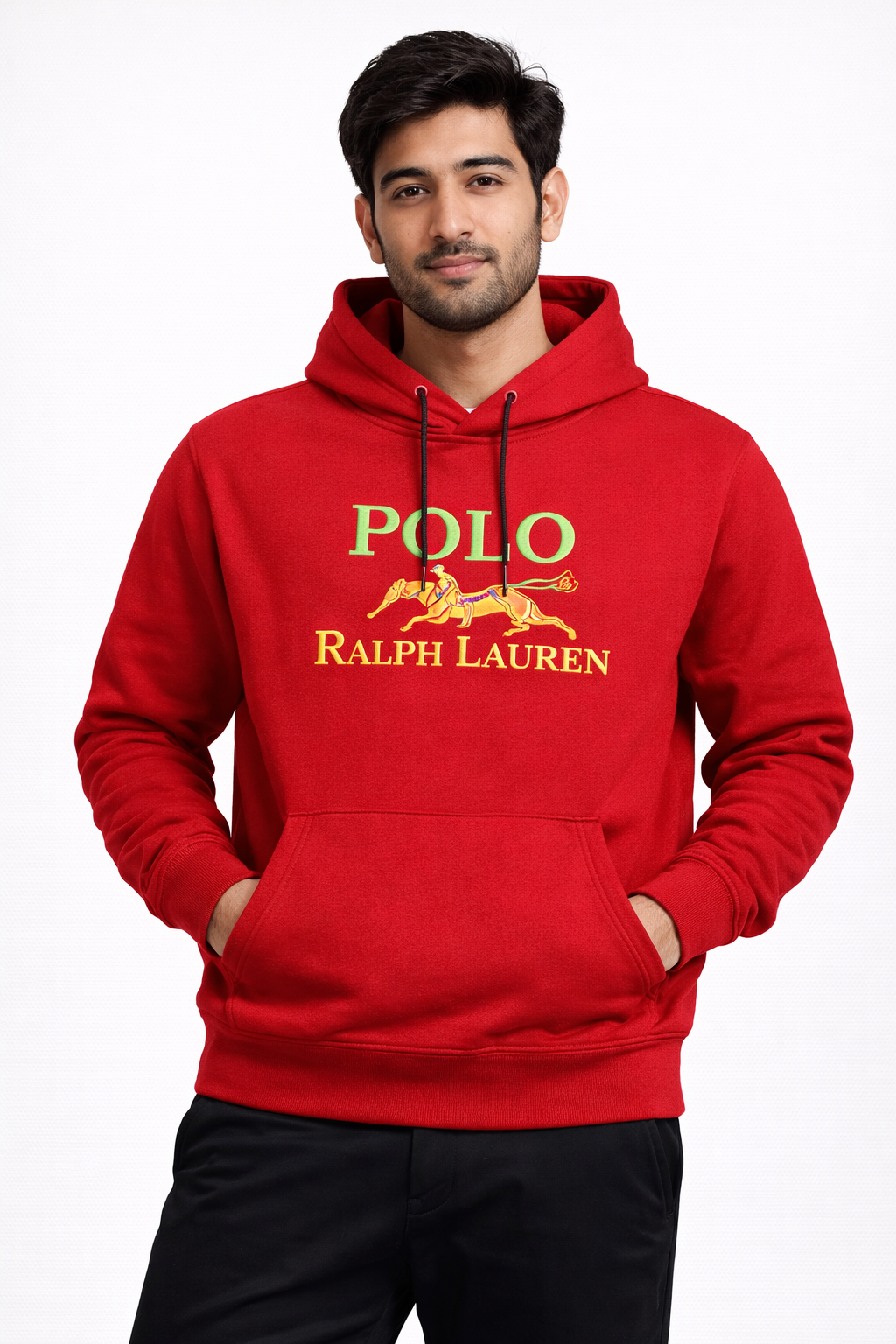 Polo Maroon Printed Hoodie – Premium Winter Comfort