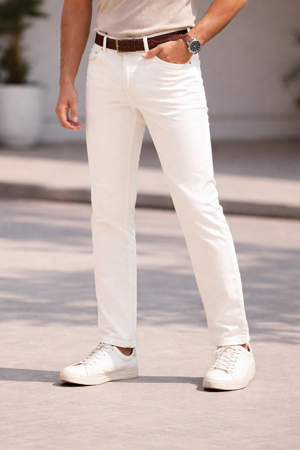 Jack & Jones Men’s Premium Cotton Pant – Slim Fit Casual Trousers