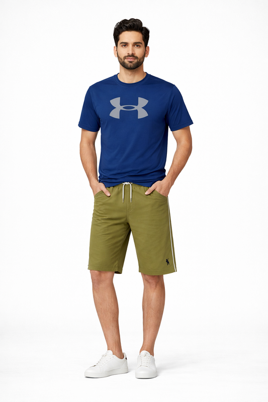 Olive Green Athletic Shorts – Premium Summer Casual & Gym Shorts for Men