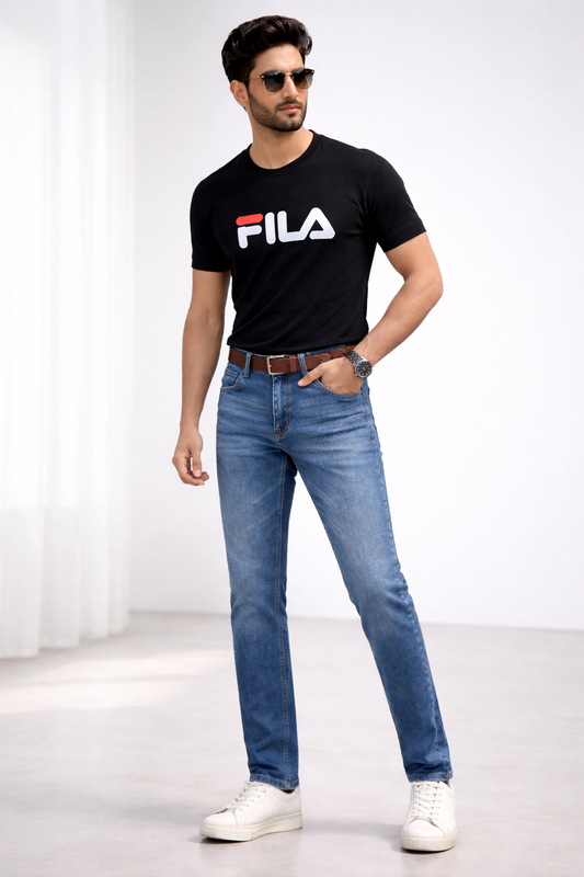 FILA Men’s Black Logo T-Shirt | Premium Slim Fit