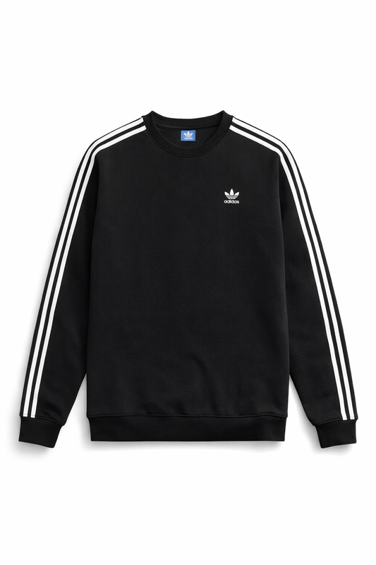 Men’s Black Stripe Sleeve Winter Sweatshirt