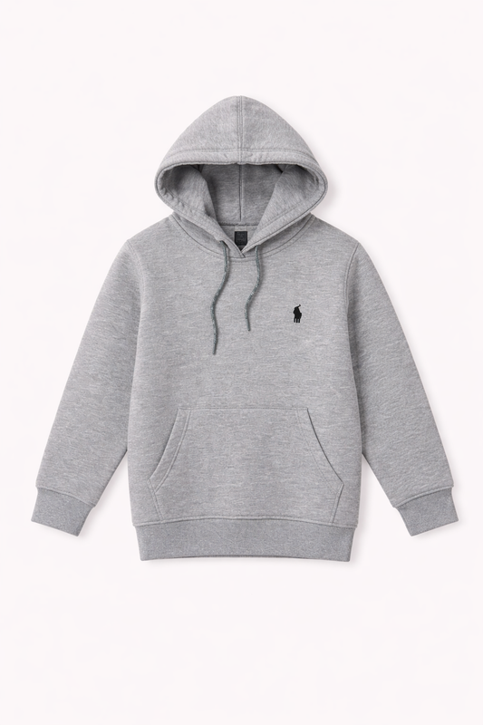 Kids Grey Pullover Hoodie – Soft Premium Fleece