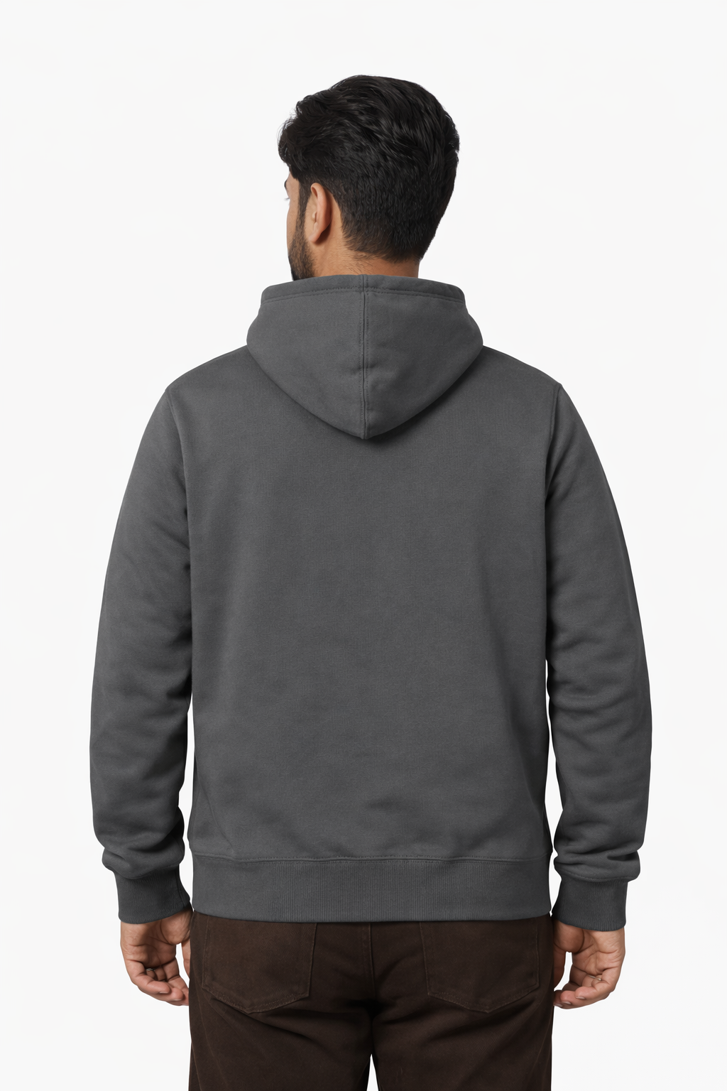 Men’s Polo Style Maroon Printed Hoodie