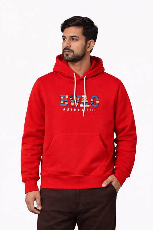 classic Polo Maroon Printed Hoodie for Winter