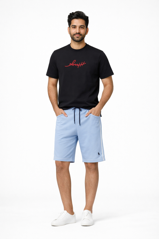 Sky Blue Athletic Shorts – Premium PK POLO Summer Casual Shorts for Men