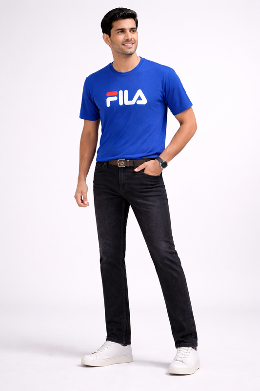 Men’s Royal Blue Logo T-Shirt – Premium Cotton Casual Wear