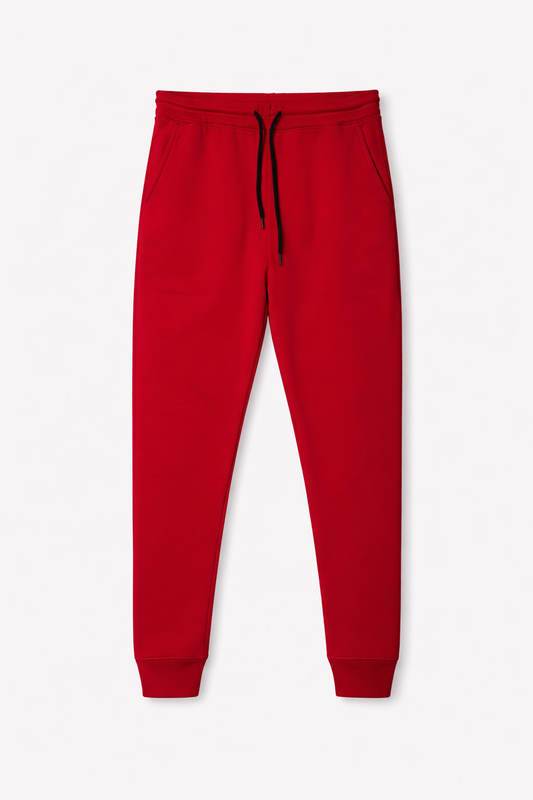 Men’s Red Slim-Fit Fleece Trouser