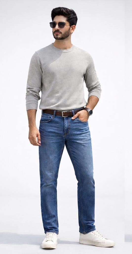 Men’s Light Grey Classic Winter Sweatshirt